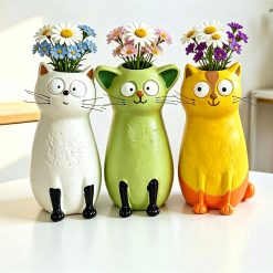 고양이 레진 꽃병 귀여운 테이블 장식 인테리어 소품