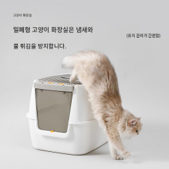 대형 완전 밀폐형 고양이 화장실 초대형 탑엔트리 탈취 방지 모래 튐 방지